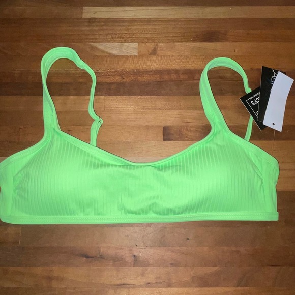 California Waves 3 piece bikini set, floral / green Small - Picture 2 of 12